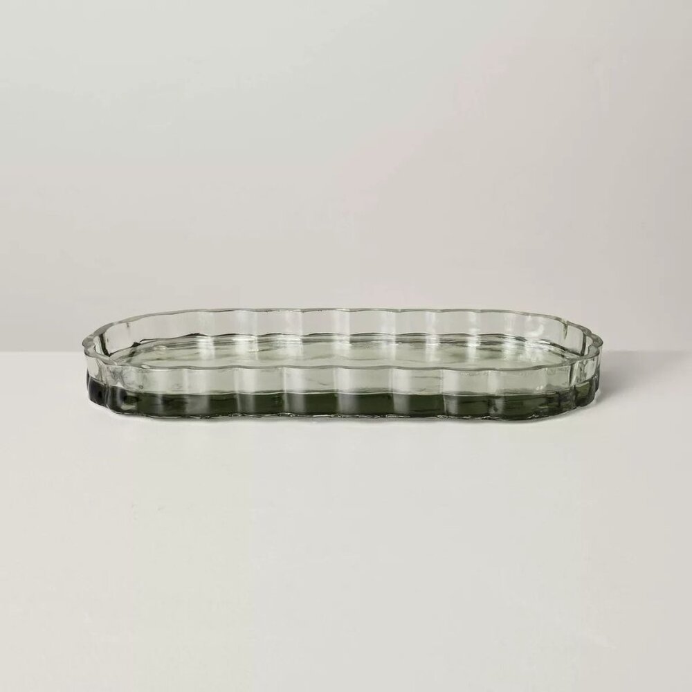 Fluted‎ Glass Bathroom Tray Light Green - Hearth & Hand Magnolia, Target